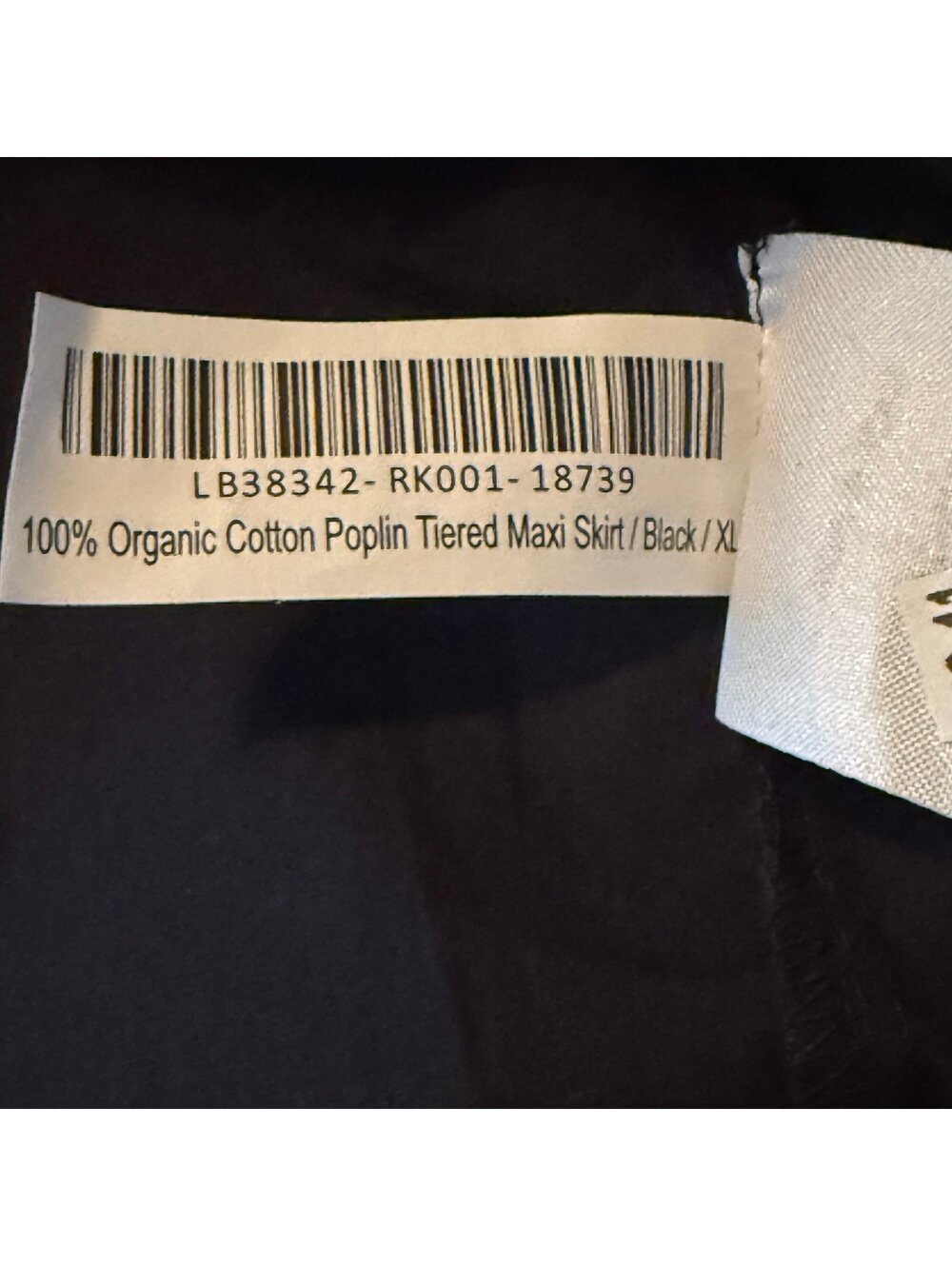 Quince 100% Organic Cotton Poplin Tiered Maxi Skirt Black XL NWT - Picture 5 of 5